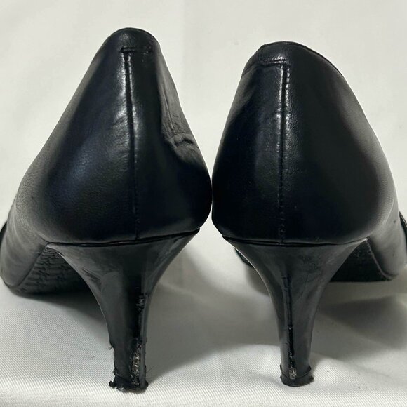 Nine West - Black Pointed Toe Heels with Buckle Accent - Picture 3 of 5
